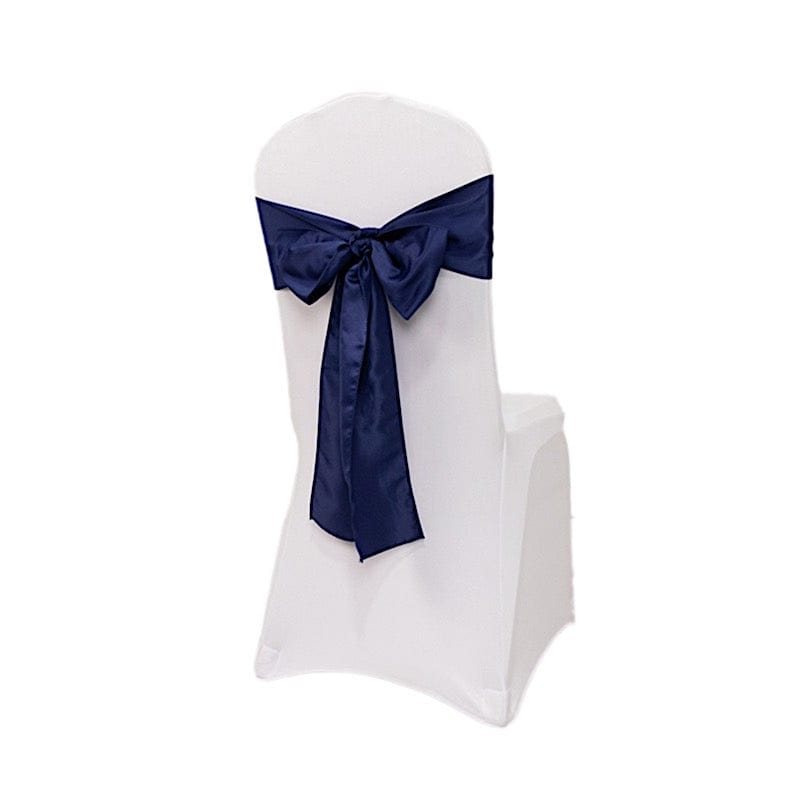 5 Lamour Satin Chair Sashes SASH_LAMR_NAVY