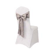 5 Lamour Satin Chair Sashes SASH_LAMR_SILV