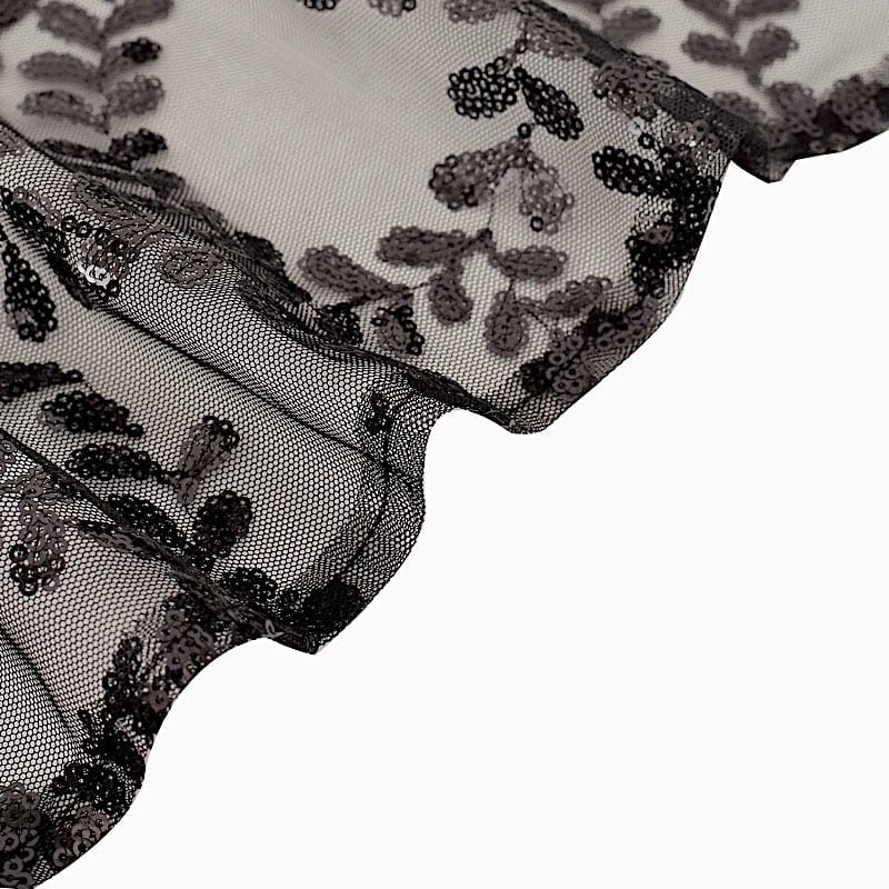 5 Leaf Vine Embroidered Sequin Tulle Chair Sashes