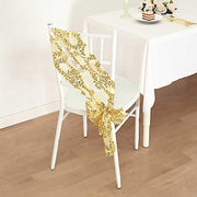 5 Leaf Vine Embroidered Sequin Tulle Chair Sashes