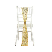 5 Leaf Vine Embroidered Sequin Tulle Chair Sashes