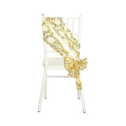 5 Leaf Vine Embroidered Sequin Tulle Chair Sashes