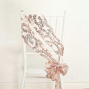 5 Leaf Vine Embroidered Sequin Tulle Chair Sashes
