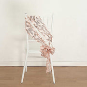5 Leaf Vine Embroidered Sequin Tulle Chair Sashes
