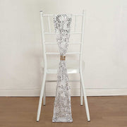 5 Leaf Vine Embroidered Sequin Tulle Chair Sashes