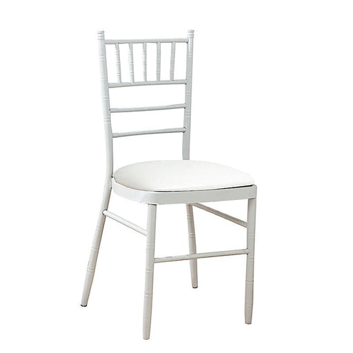 5 Leather 16" Chiavari Chair Cushions with Wood Backing FURN_CUSHWB_WHT