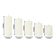 5 LED Flameless Pillar Candles Battery Operated Flickering with Ribbed Design - Warm White