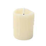 5 LED Warm White Candles Battery Operated Dripping Wax Design Pillar Lights - Ivory LED_CAND_PL06_SET_3_IVR