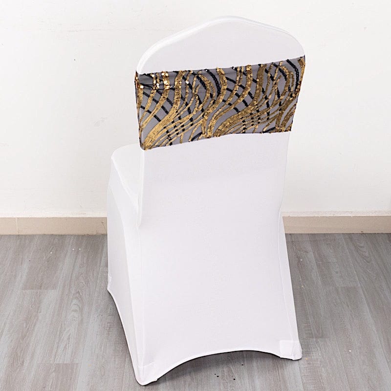 5 Mesh with Embroidered Sequins Chair Sashes