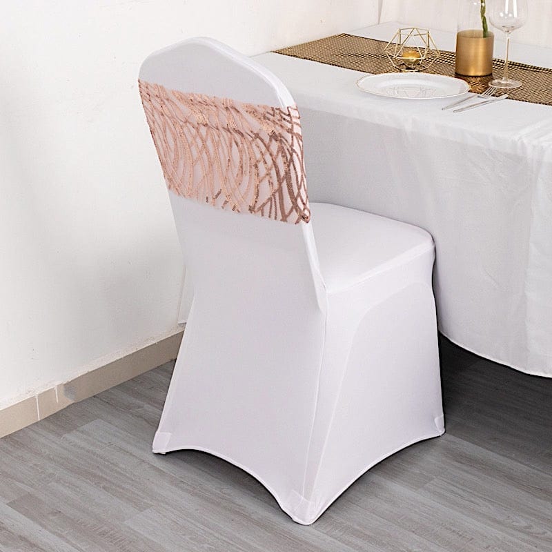 5 Mesh with Embroidered Sequins Chair Sashes