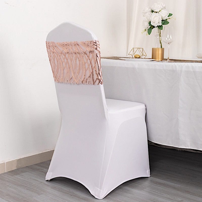 5 Mesh with Embroidered Sequins Chair Sashes