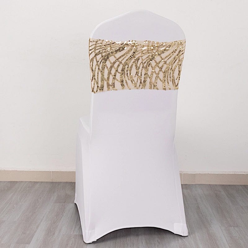 5 Mesh with Embroidered Sequins Chair Sashes