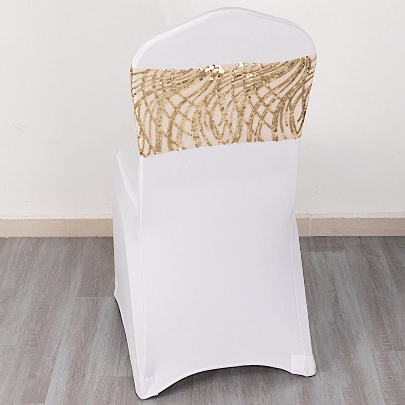 5 Mesh with Embroidered Sequins Chair Sashes