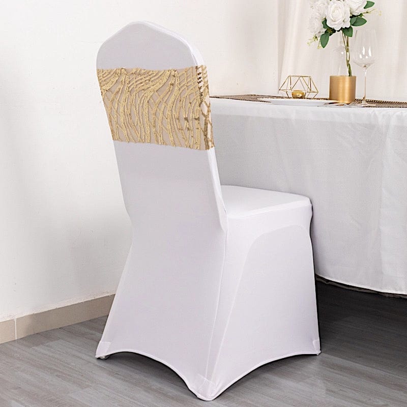 5 Mesh with Embroidered Sequins Chair Sashes