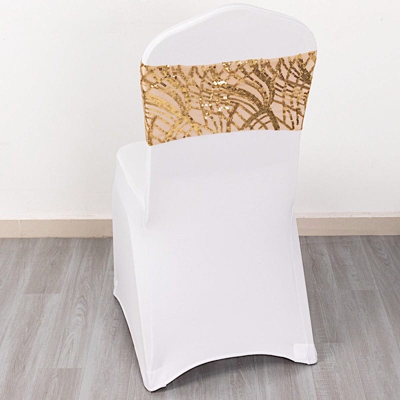 5 Mesh with Embroidered Sequins Chair Sashes