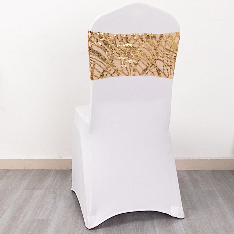 5 Mesh with Embroidered Sequins Chair Sashes