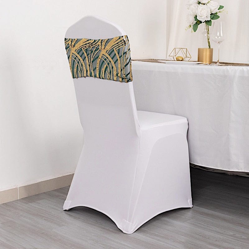 5 Mesh with Embroidered Sequins Chair Sashes