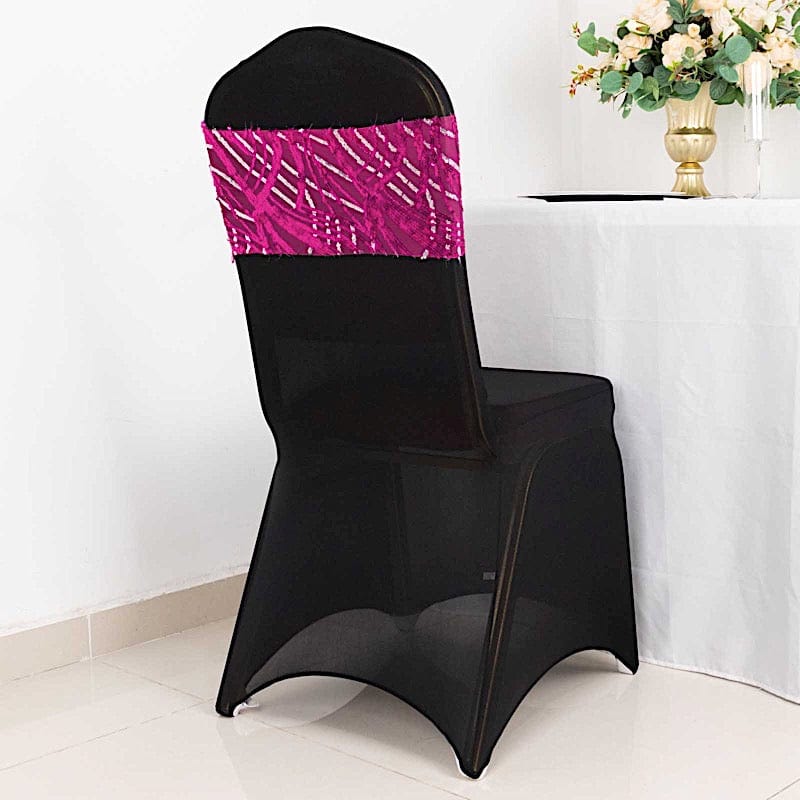 5 Mesh with Embroidered Sequins Chair Sashes