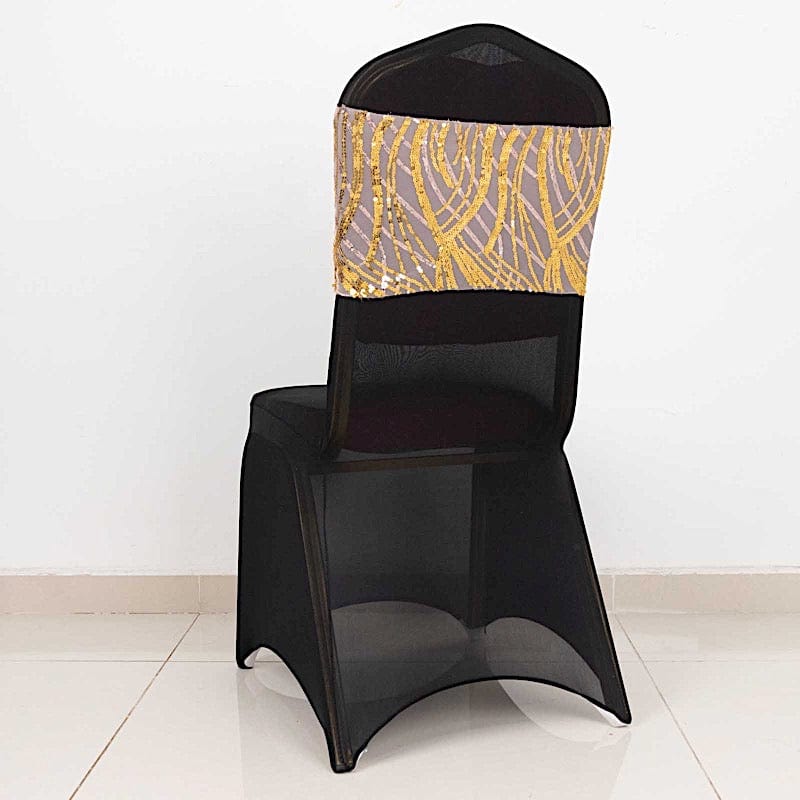 5 Mesh with Embroidered Sequins Chair Sashes