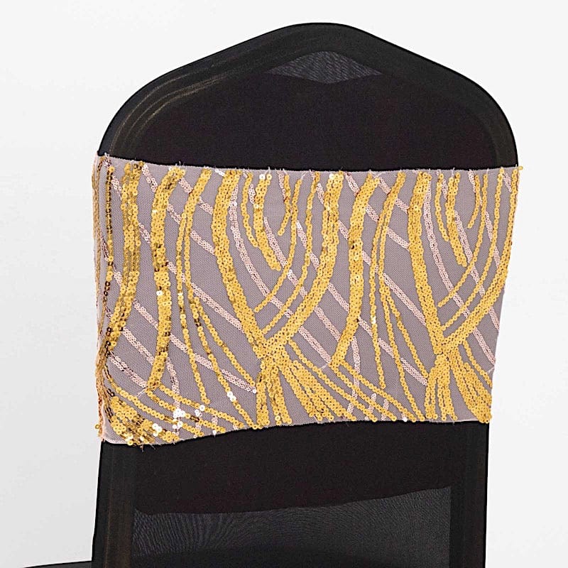 5 Mesh with Embroidered Sequins Chair Sashes