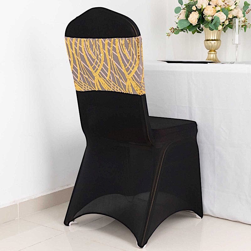 5 Mesh with Embroidered Sequins Chair Sashes