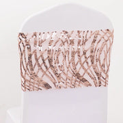 5 Mesh with Embroidered Sequins Chair Sashes SASH_02_WAVE_046