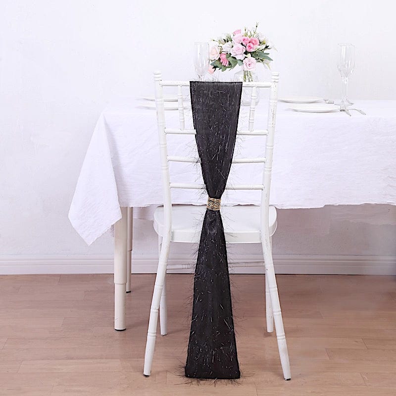 5 Metallic Fringe Shag Tinsel Chair Sashes