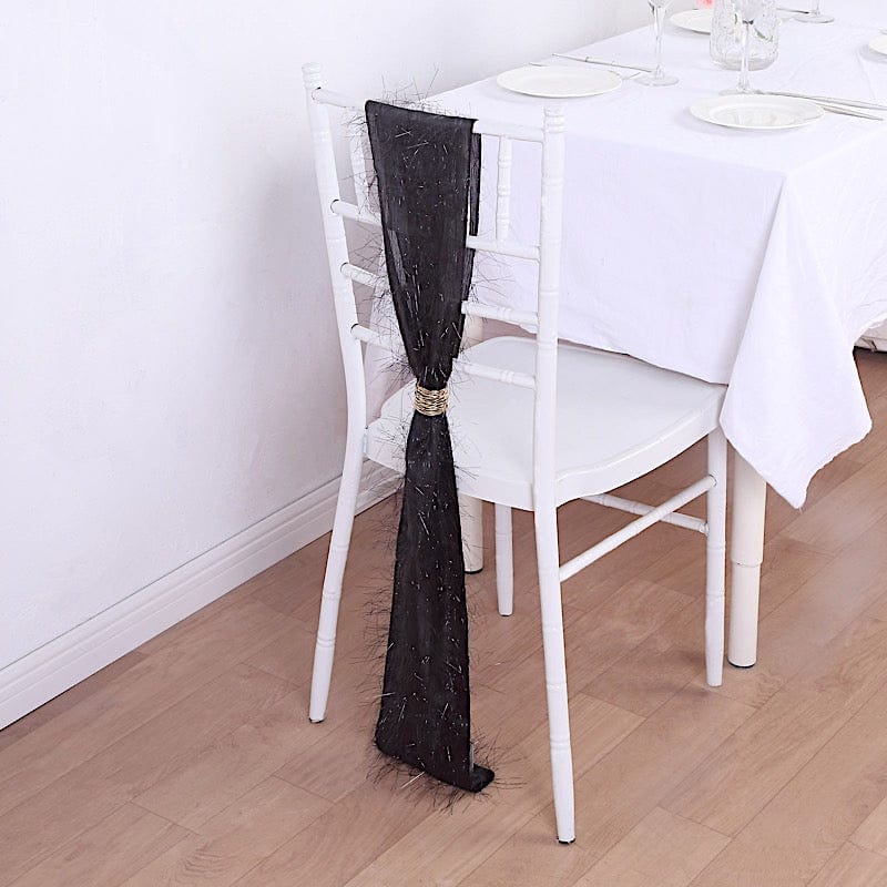 5 Metallic Fringe Shag Tinsel Chair Sashes