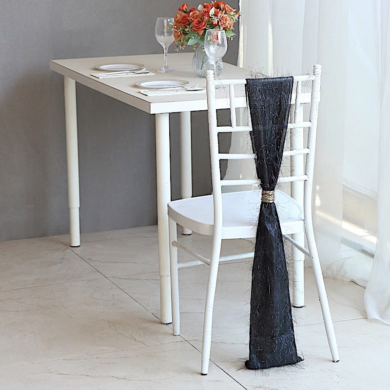 5 Metallic Fringe Shag Tinsel Chair Sashes