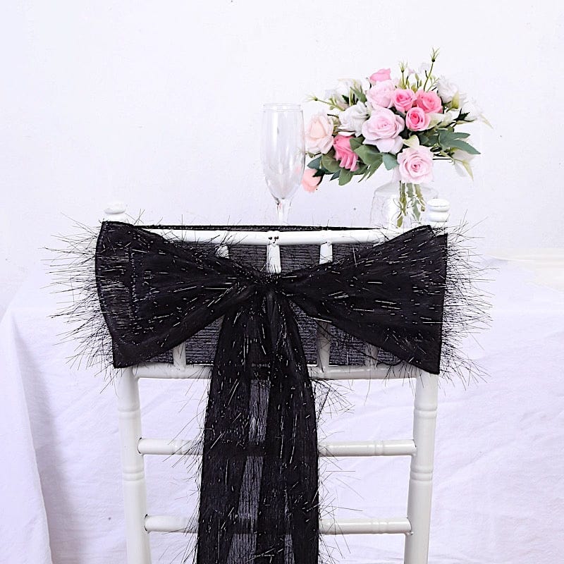 5 Metallic Fringe Shag Tinsel Chair Sashes