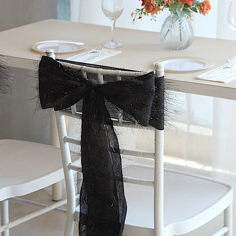 5 Metallic Fringe Shag Tinsel Chair Sashes