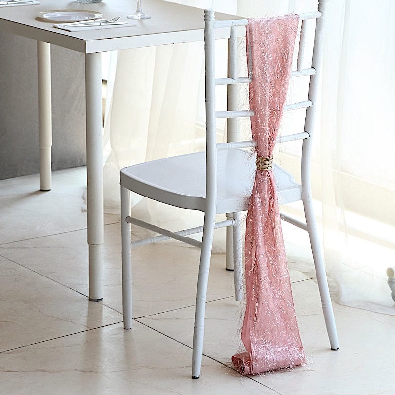 5 Metallic Fringe Shag Tinsel Chair Sashes