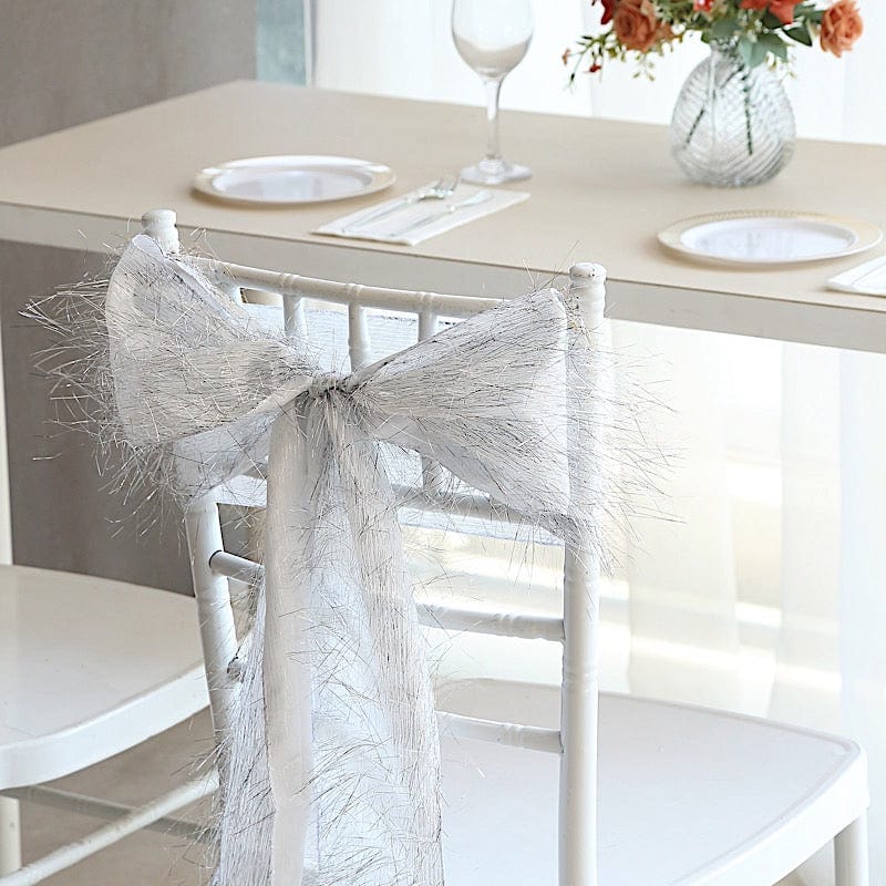 5 Metallic Fringe Shag Tinsel Chair Sashes