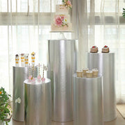 5 Metallic Spandex Cylinder Display Box Stand Covers