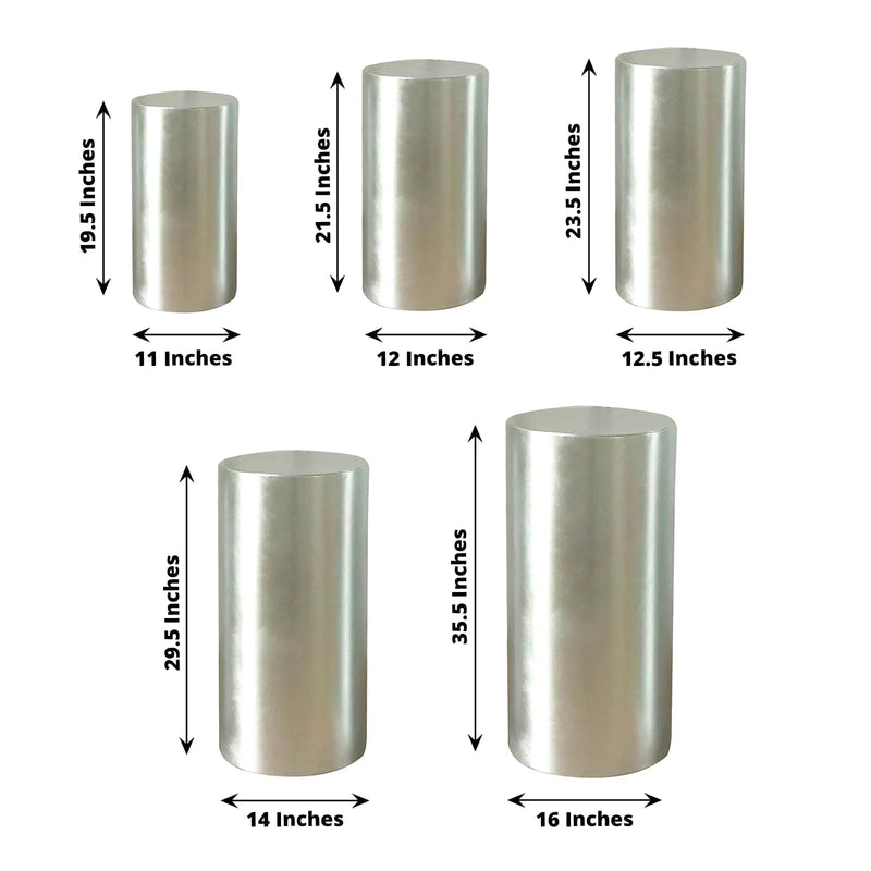 5 Metallic Spandex Cylinder Display Box Stand Covers