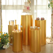 5 Metallic Spandex Cylinder Display Box Stand Covers