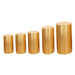 5 Metallic Spandex Cylinder Display Box Stand Covers PROP_BOX_006_SPX22_GOLD