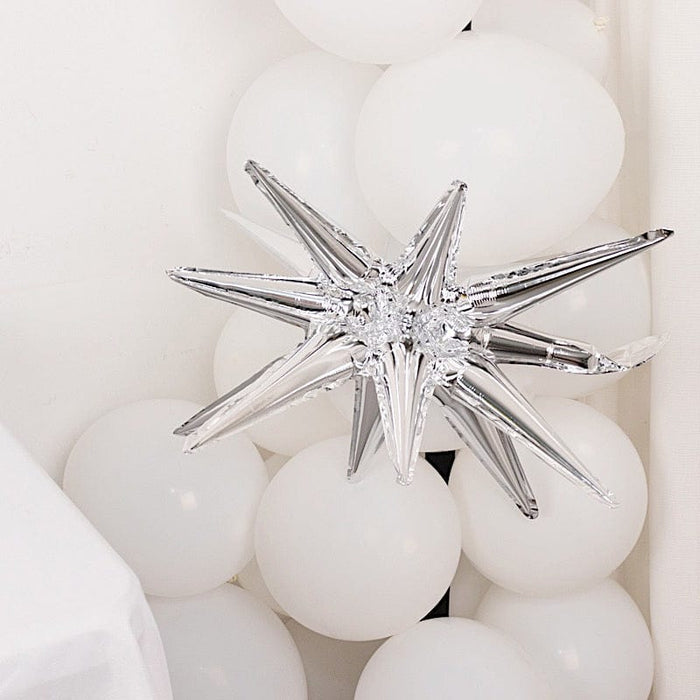 5 Metallic Star Explosion Foil Balloons