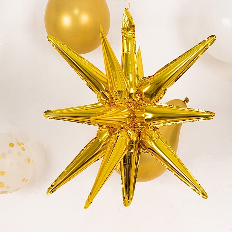 5 Metallic Star Explosion Foil Balloons