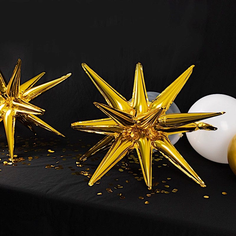 5 Metallic Star Explosion Foil Balloons
