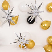 5 Metallic Star Explosion Foil Balloons