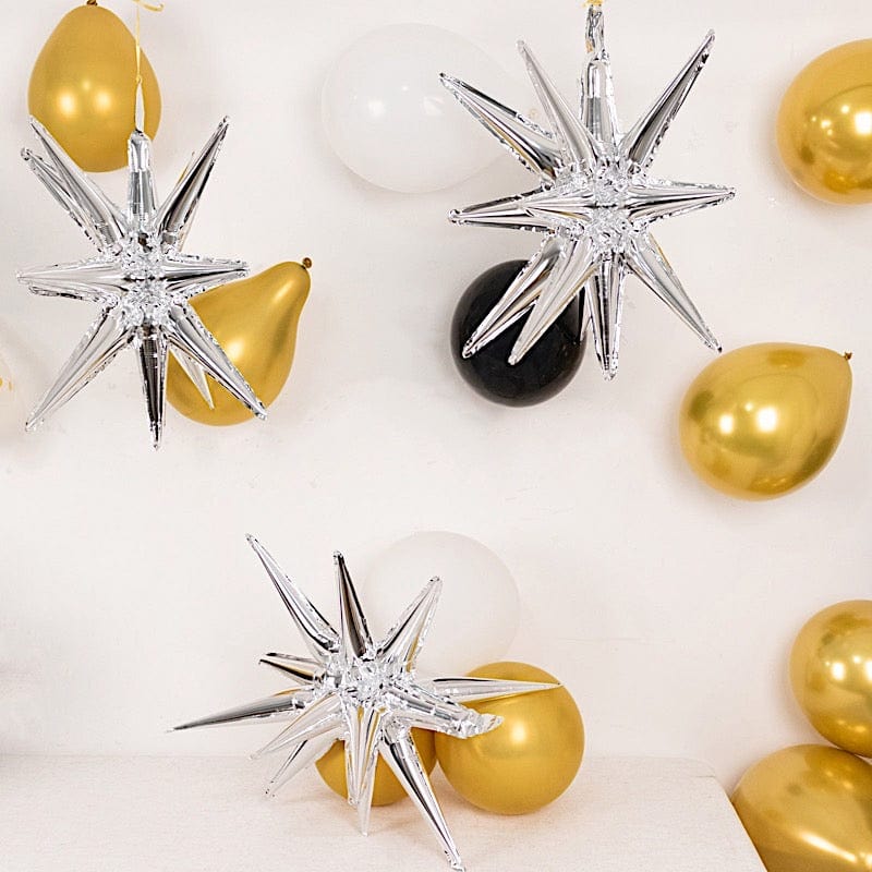 5 Metallic Star Explosion Foil Balloons