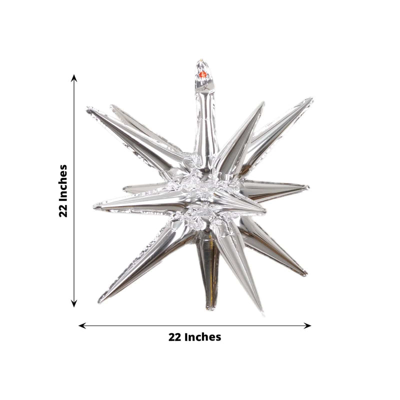 5 Metallic Star Explosion Foil Balloons
