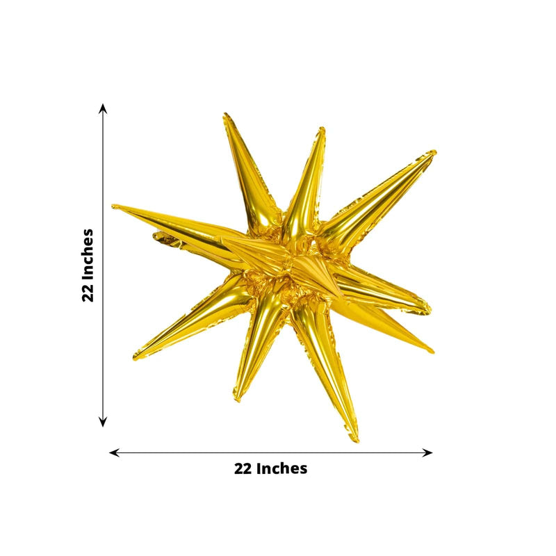 5 Metallic Star Explosion Foil Balloons