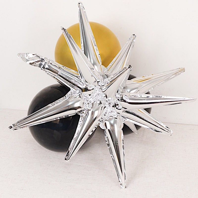 5 Metallic Star Explosion Foil Balloons