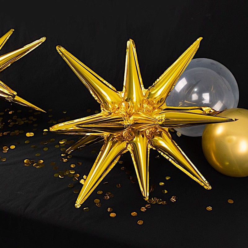 5 Metallic Star Explosion Foil Balloons