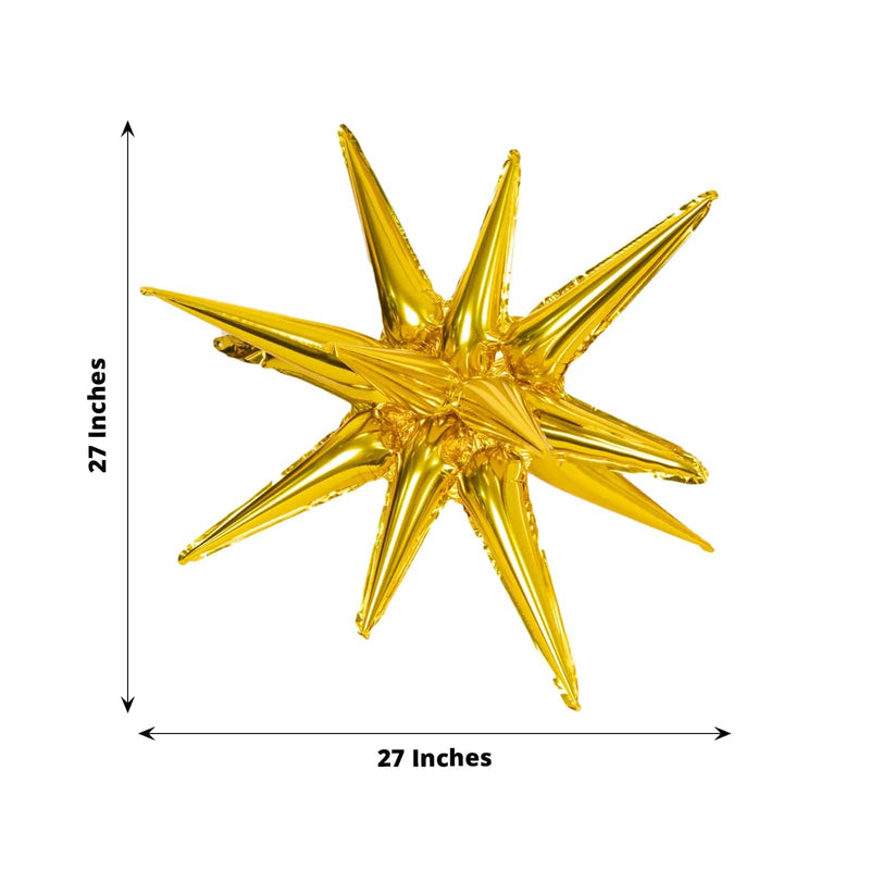 5 Metallic Star Explosion Foil Balloons