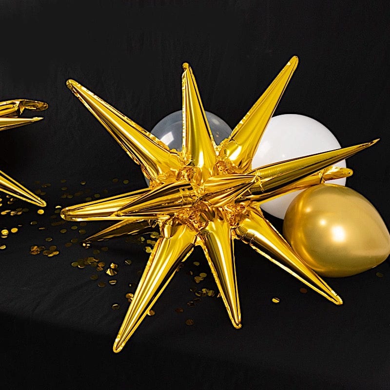 5 Metallic Star Explosion Foil Balloons