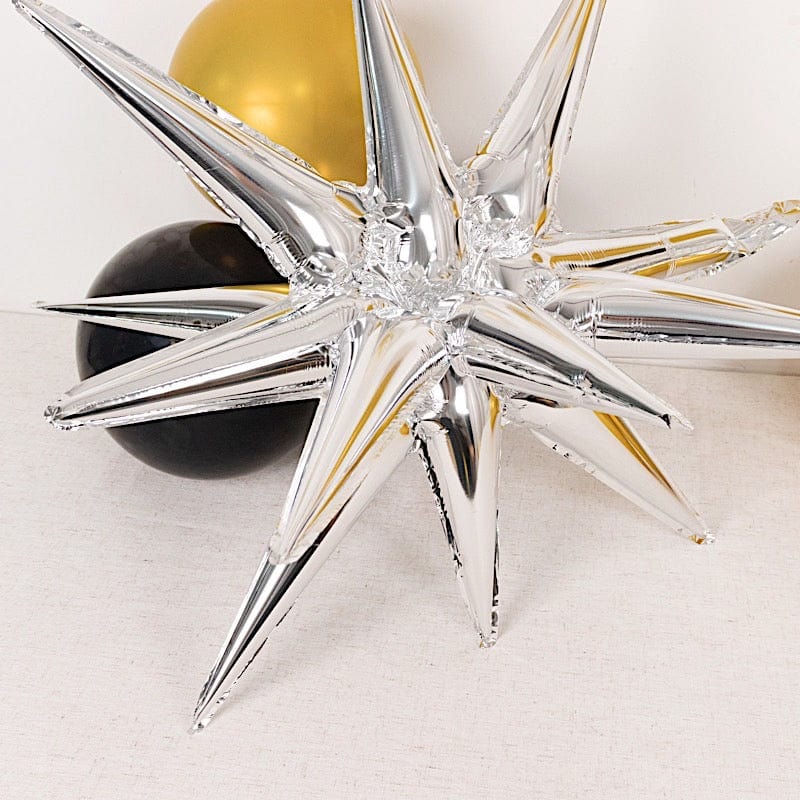 5 Metallic Star Explosion Foil Balloons