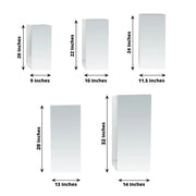 5 Mirror Acrylic Rectangular Display Stands Pre-Assembled Pedestal Riser